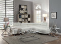 White Faux Leather Sectional Sofa O7362