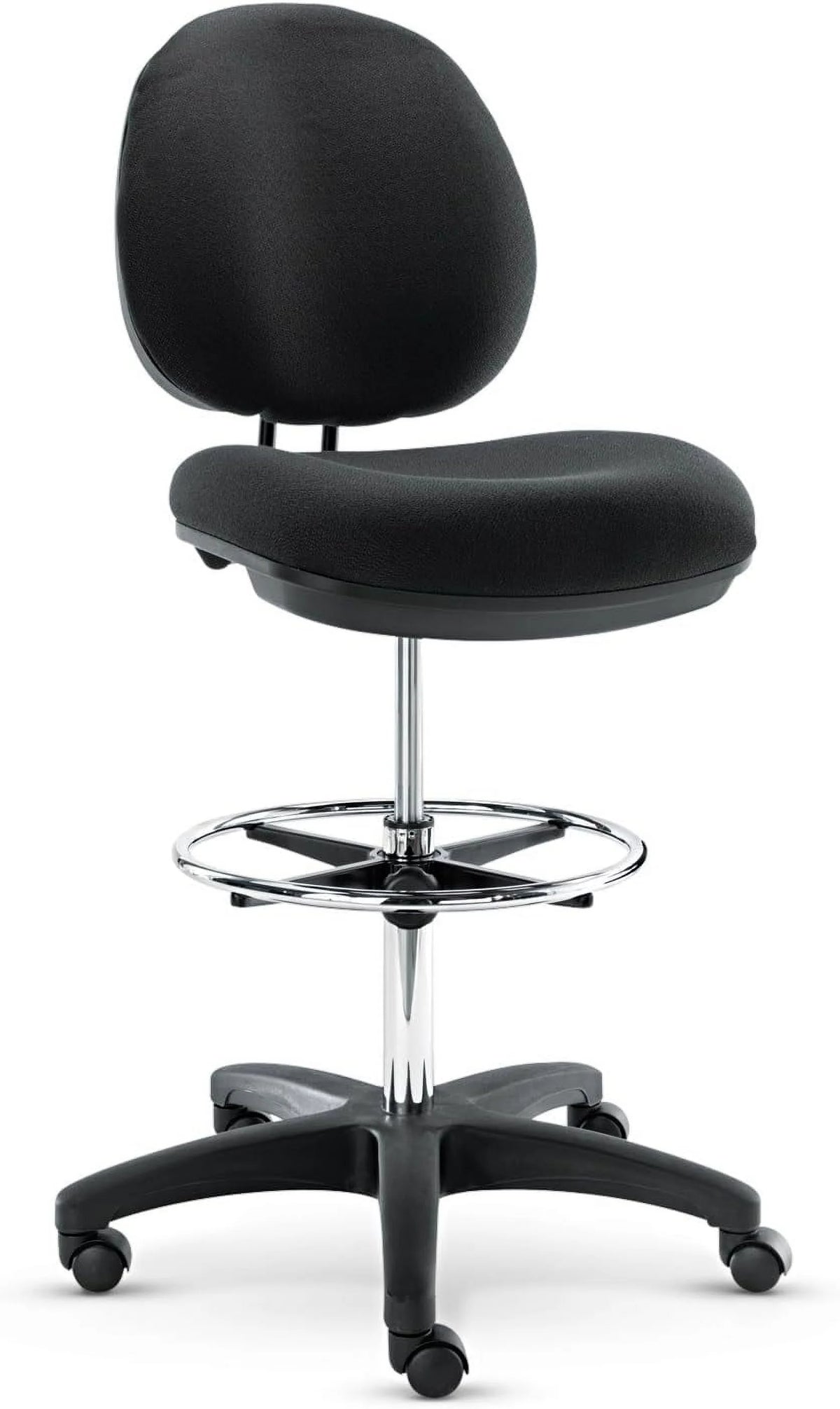 Black Faux Leather Swivel Task Stool P908