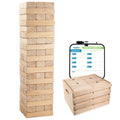 60 Jumbo Wooden Blocks Tumbling Timber Toy with Storage Crate U475