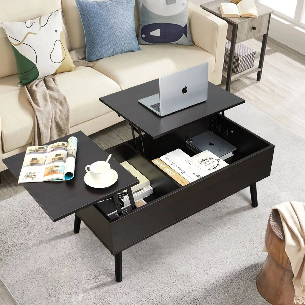 Black Lift Top Coffee Table with Storage V105