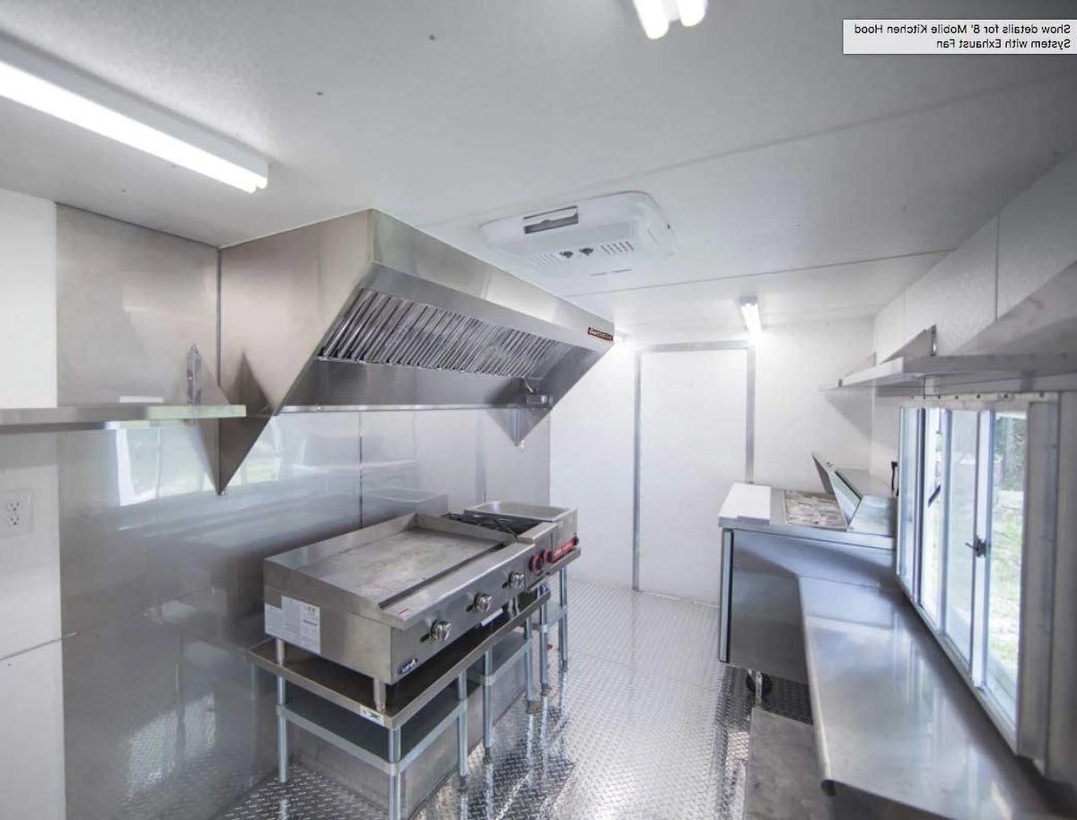 Food Truck Low Profile Exhaust Hood System with Fan and Duct N5016