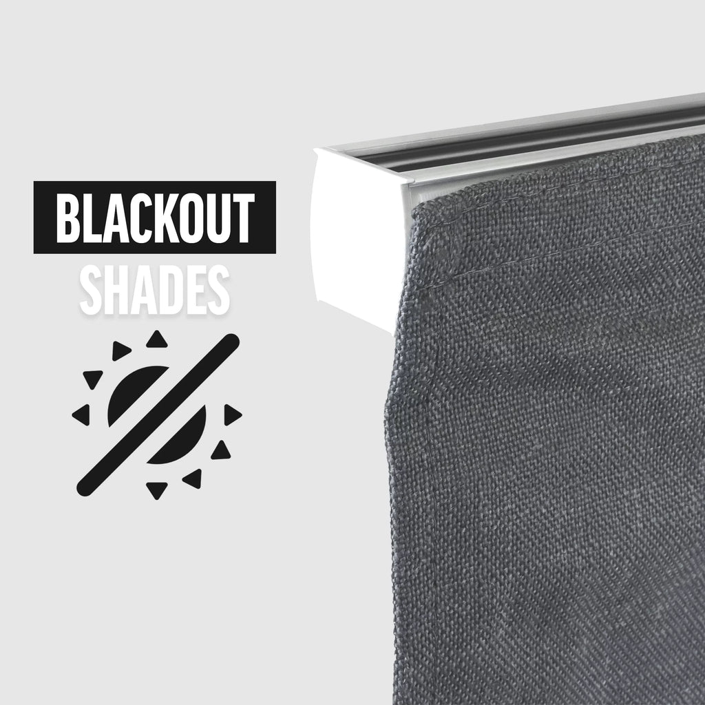 Gray Total Blackout Roman Shades 23"W x 64"H B396437