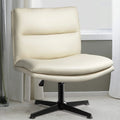 PU Leather Armless Office Desk Chair No Wheels S1727