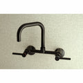 8-Inch Adjustable Wall Mount Kitchen Faucet Matte Black M990