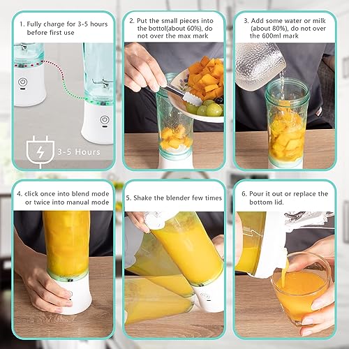 Rechargeable Personal Blender with 600ML Travel Cup D7108