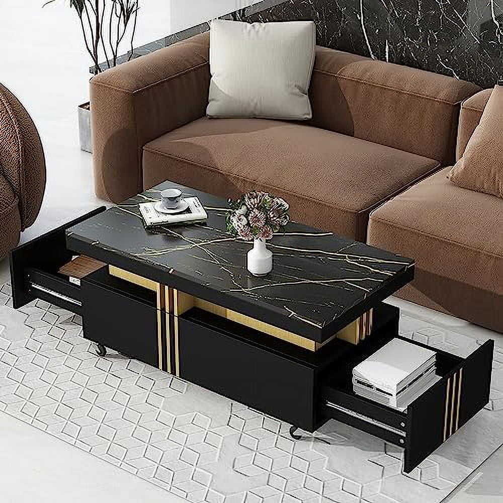 Brown Square Coffee Table with Sliding Tabletop F263690