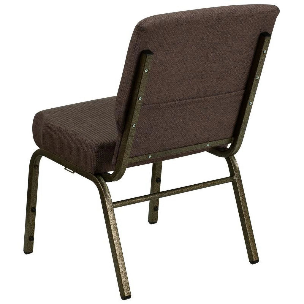 Dark Brown Fabric Stackable Church Chair N121954