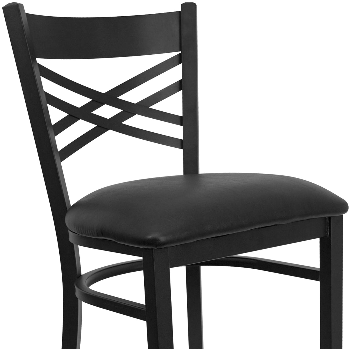 Black X Back Metal Barstool Q194686
