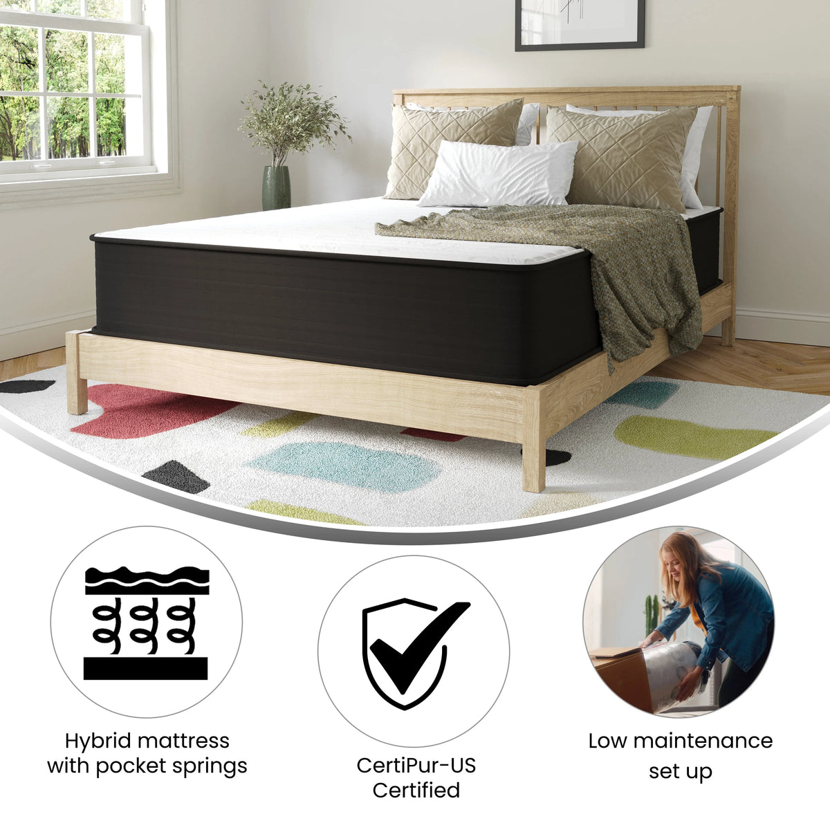 Queen Foam & Pocket Spring Hybrid Mattress S16107