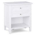 White 24 inch Wide Solid Wood Nightstand J409