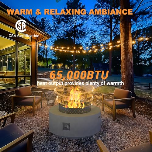 32 Inch 3-Piece Propane Fire Pit Table 65,000 BTU with Tank Side Table and Baking Sheet P1730
