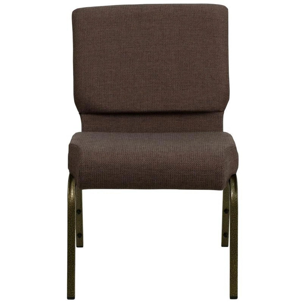 Dark Brown Fabric Stackable Church Chair N121954