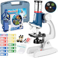 Kids Microscope Kit 100X-1200X Magnification Metal Body LED Light O256247