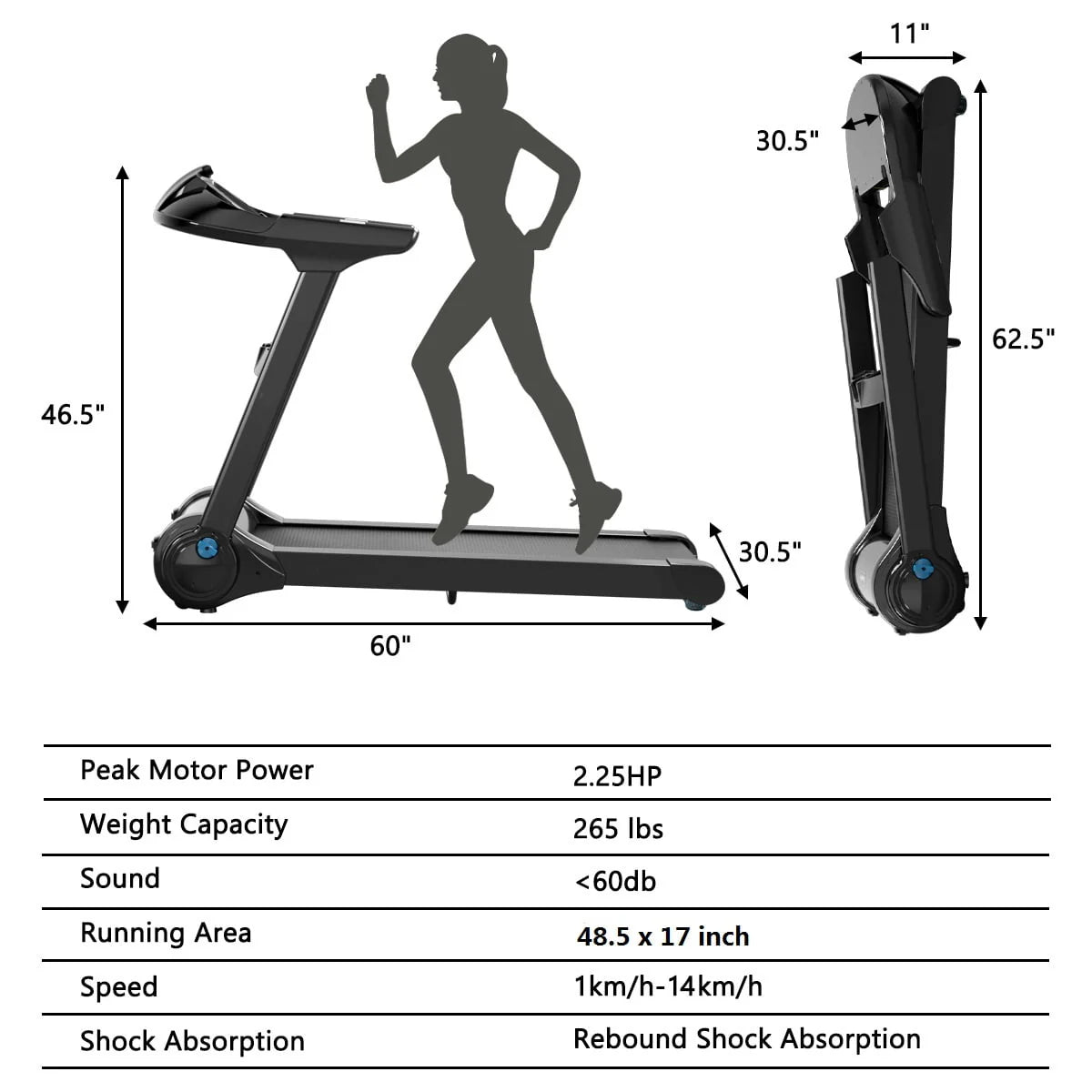 Electric Folding Treadmill O848