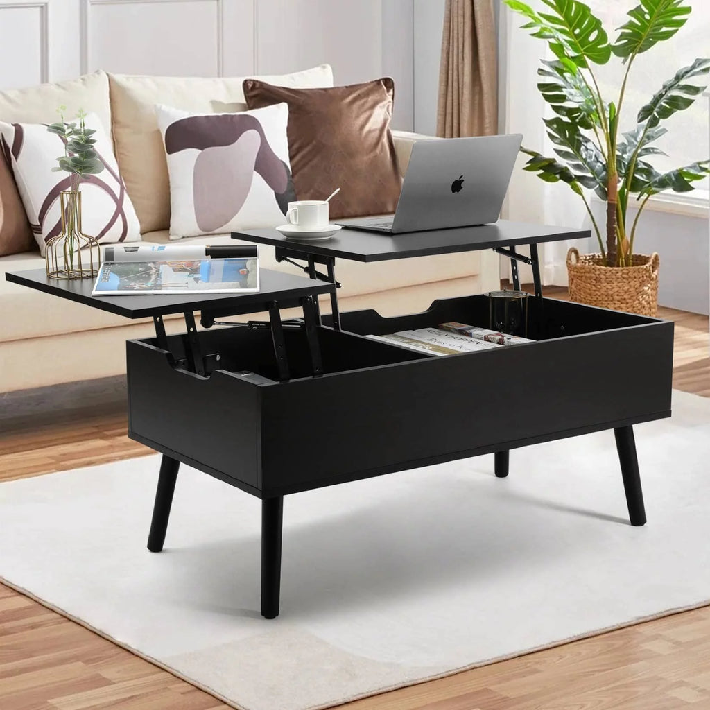 Black Lift Top Coffee Table with Storage V105