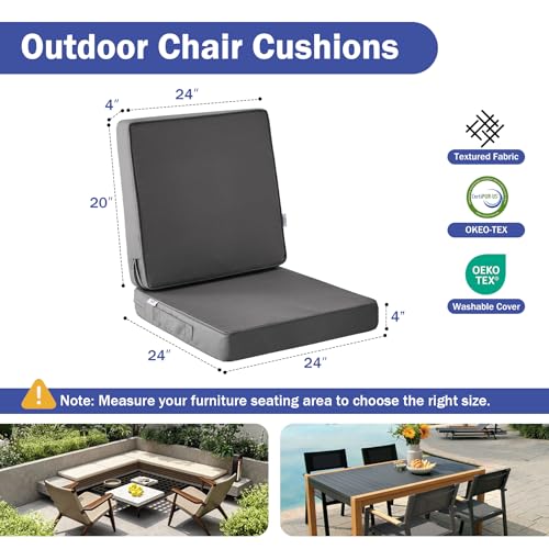 Outdoor Deep Seat Cushion Set 24 x 24 x 4 Inch Navy Blue N96980