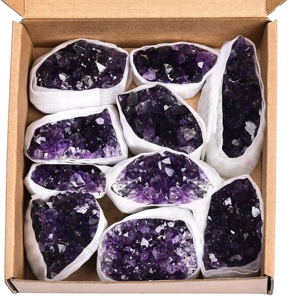 2.2 Lbs Natural Raw Amethyst Geode Deep Purple Healing Crystal Stones L56343