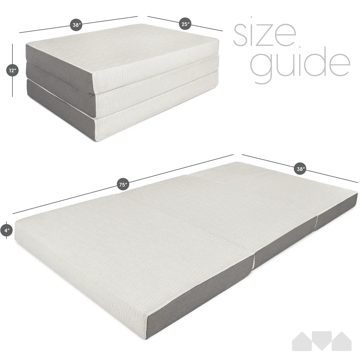 4 Inch Tri Folding Foam Mattress Twin S7725