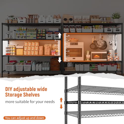 45.3''W 4 Tier Metal Wire Shelving Unit X6405