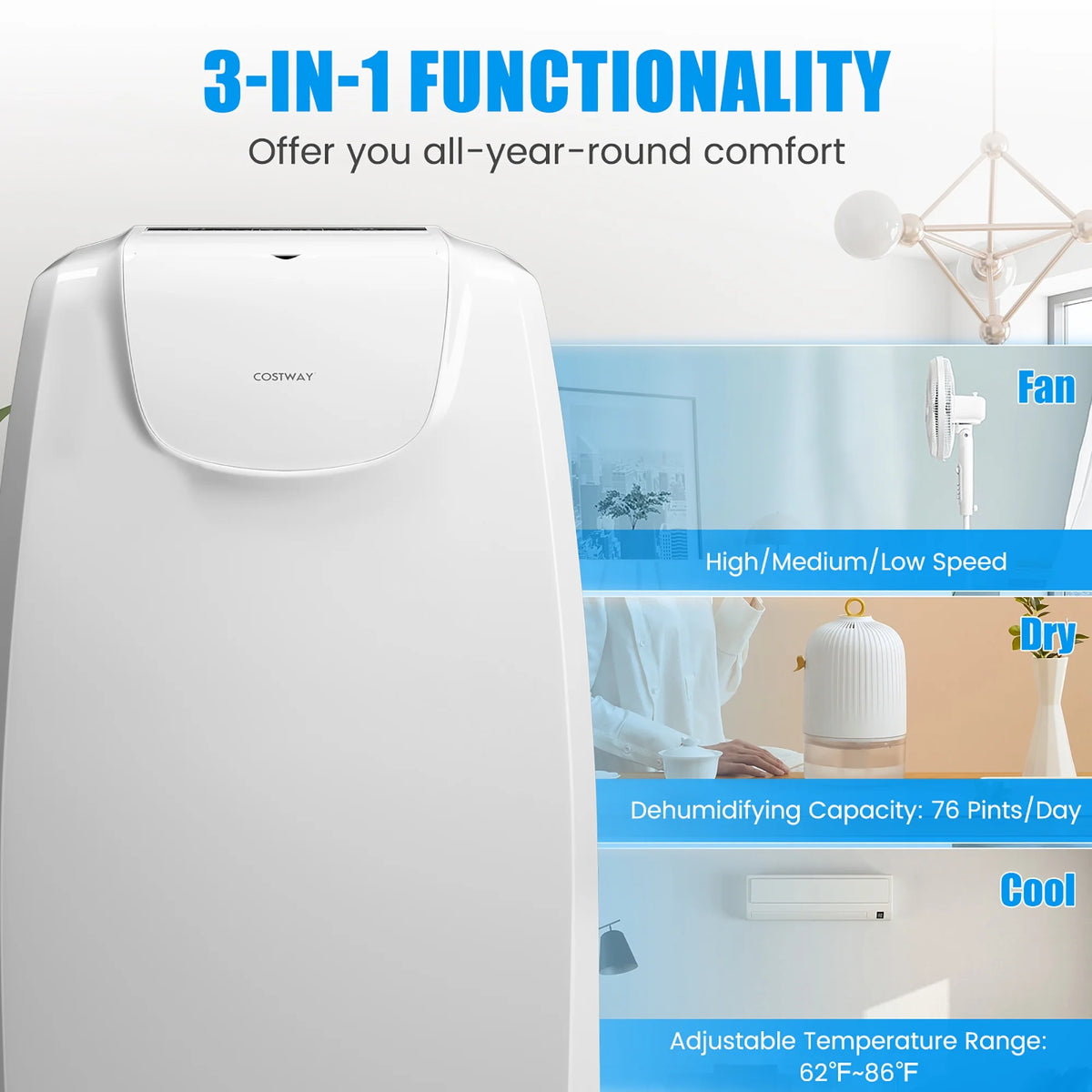8000 BTU Dual Hose Portable Air Conditioner L260