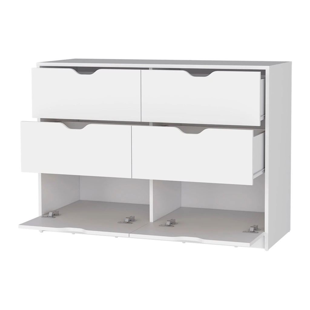 White Manufactured Wood Six Drawer Dresser C166103