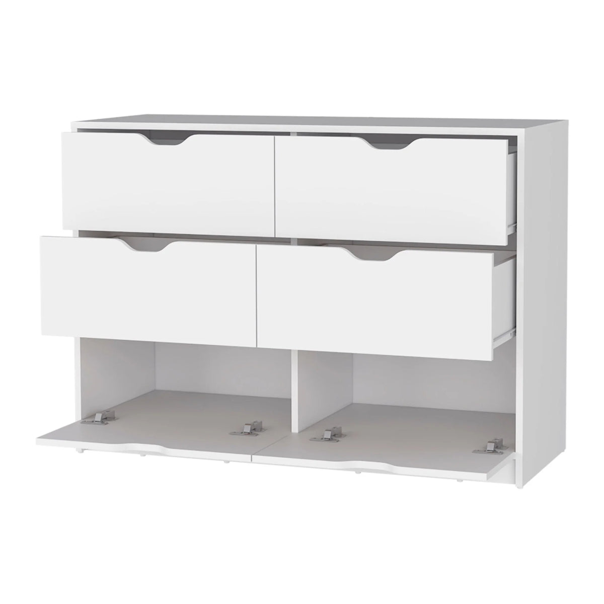 White Manufactured Wood Six Drawer Dresser C166103