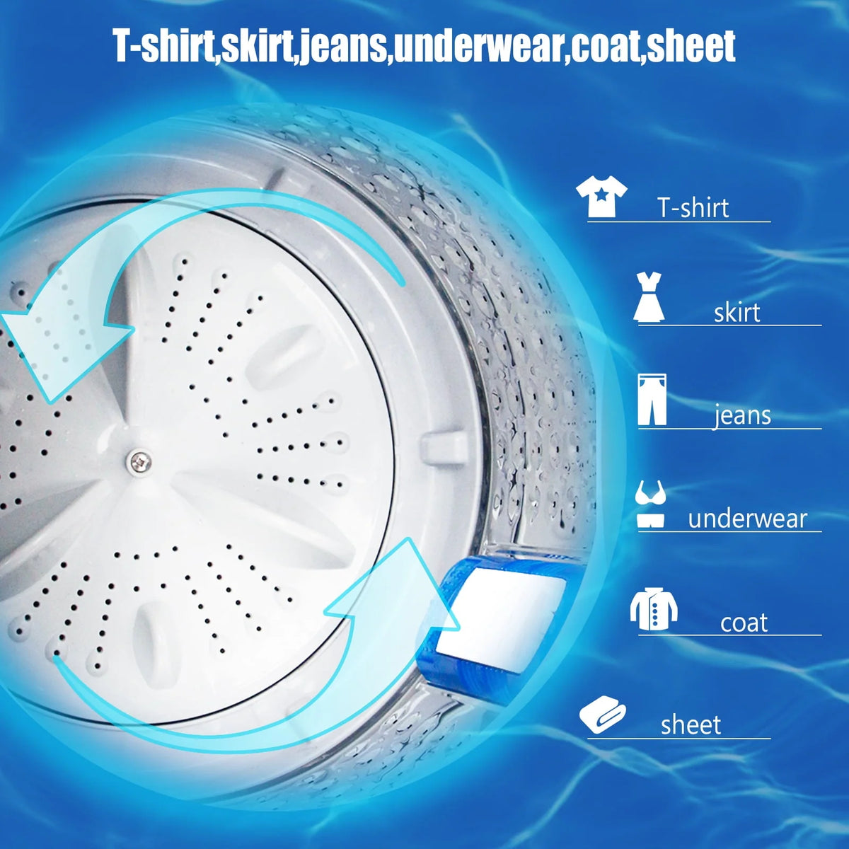 15.6 Lbs Full-Automatic Portable Compact Laundry Washer with Drain Pump F5654