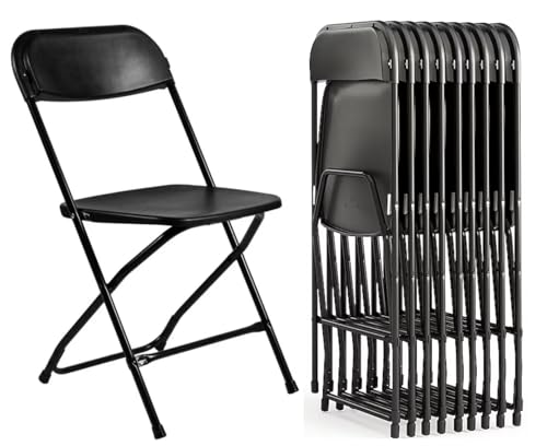 Plastic Folding Chair, 10 Pack, 650lb Weight Capacity E695
