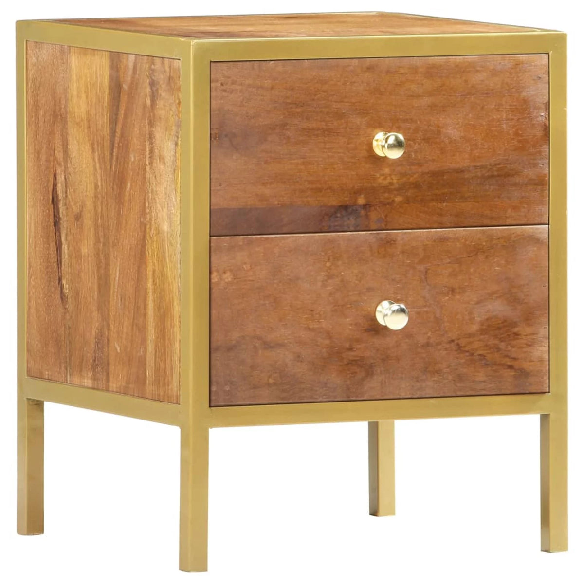 Mango Wood 2 Drawer Bedside Cabinet K1486