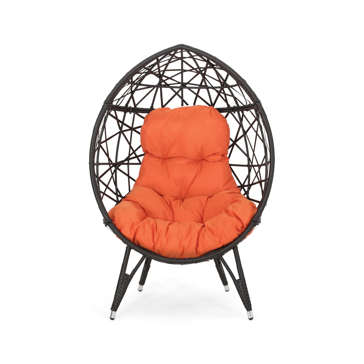 Indoor Wicker Teardrop Chair with Cushion W99464