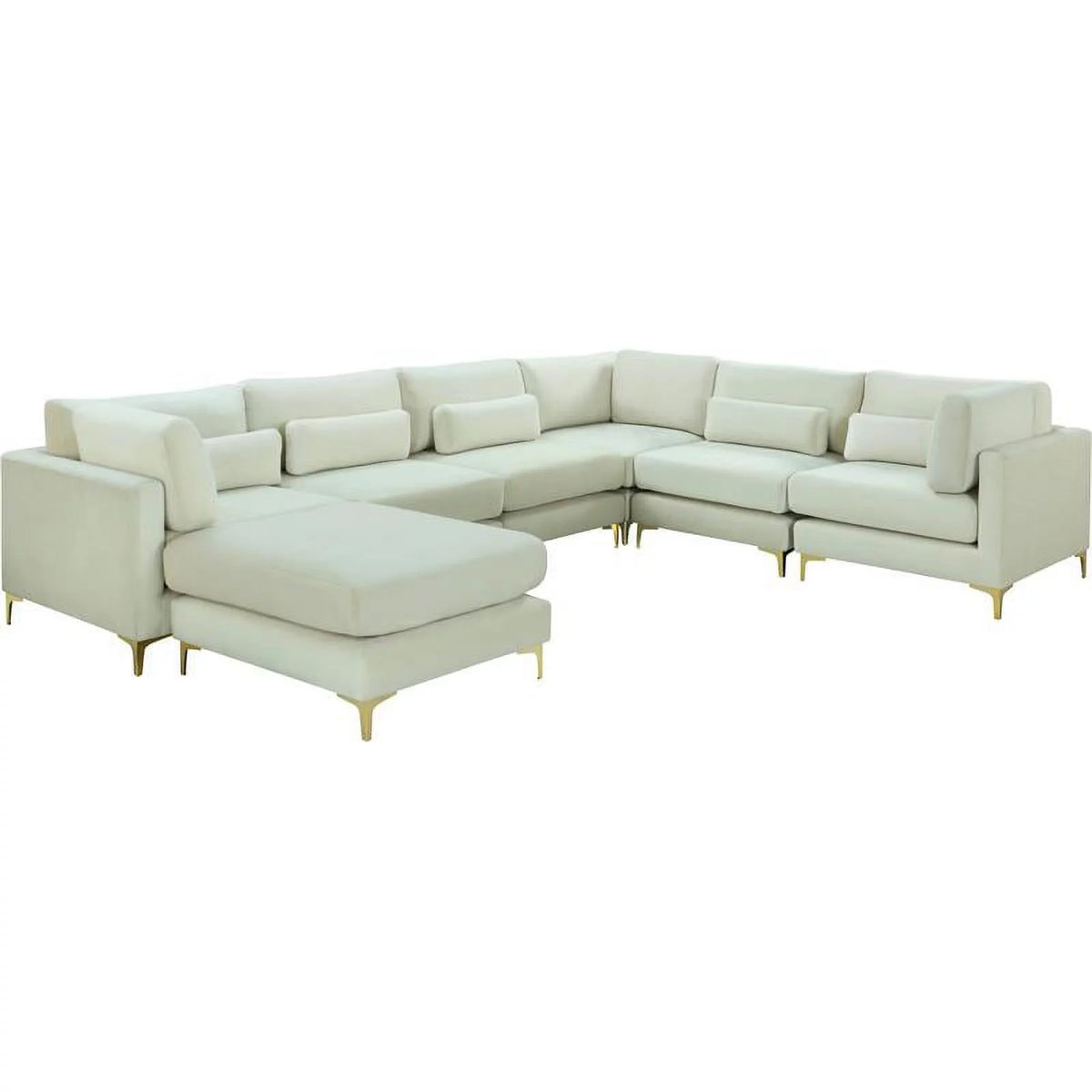 Cream Velvet Modular Sectional U36460