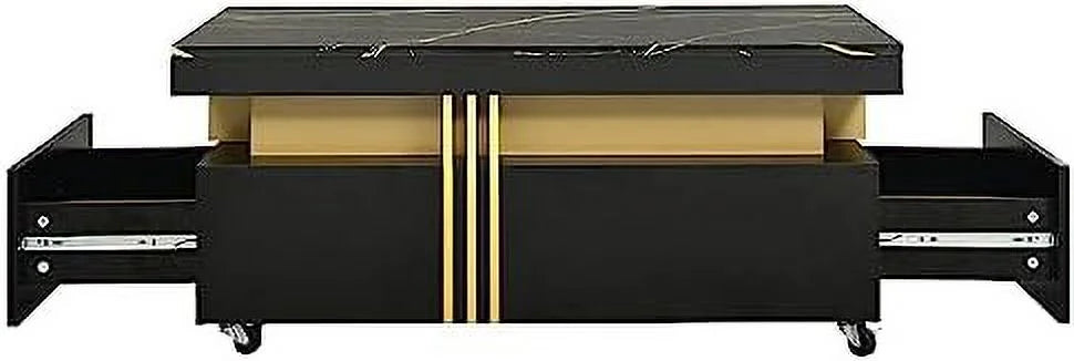 Brown Square Coffee Table with Sliding Tabletop F263690