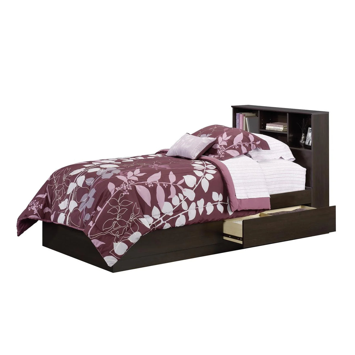 Twin Storage Bed with Bookcase Headboard Y65420