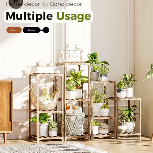 4 Sets Wooden Plant Stands K6650