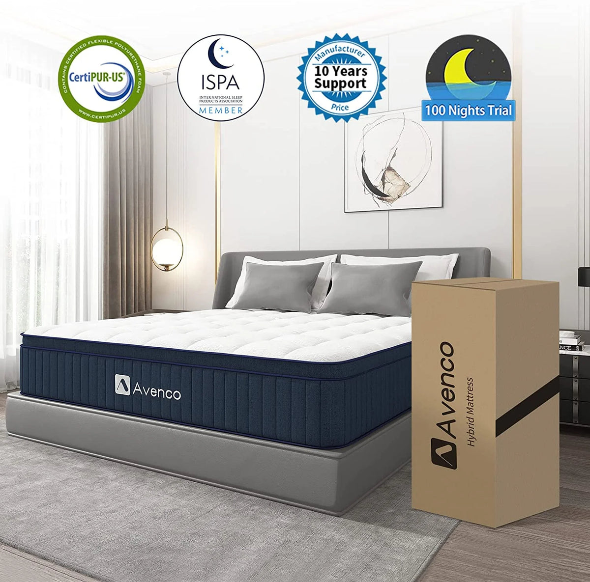 Full Size Gel Memory Foam Pocket Spring Hybrid Mattress X672