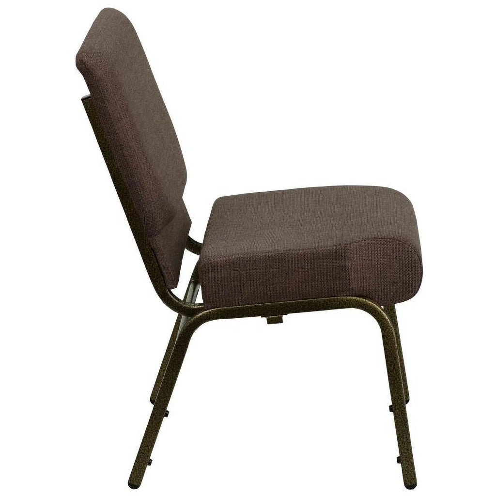 Dark Brown Fabric Stackable Church Chair N121954