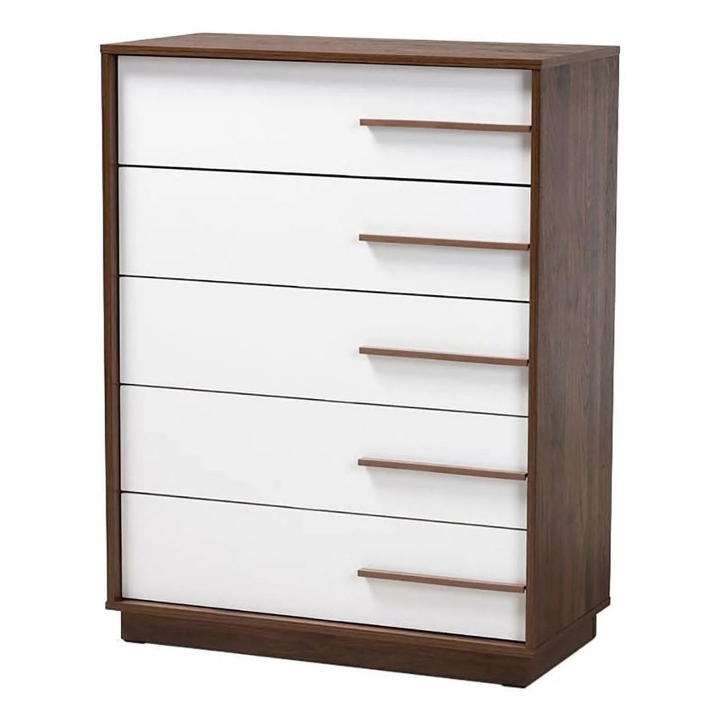 White 5-Drawer Engineered Wood Chest K976