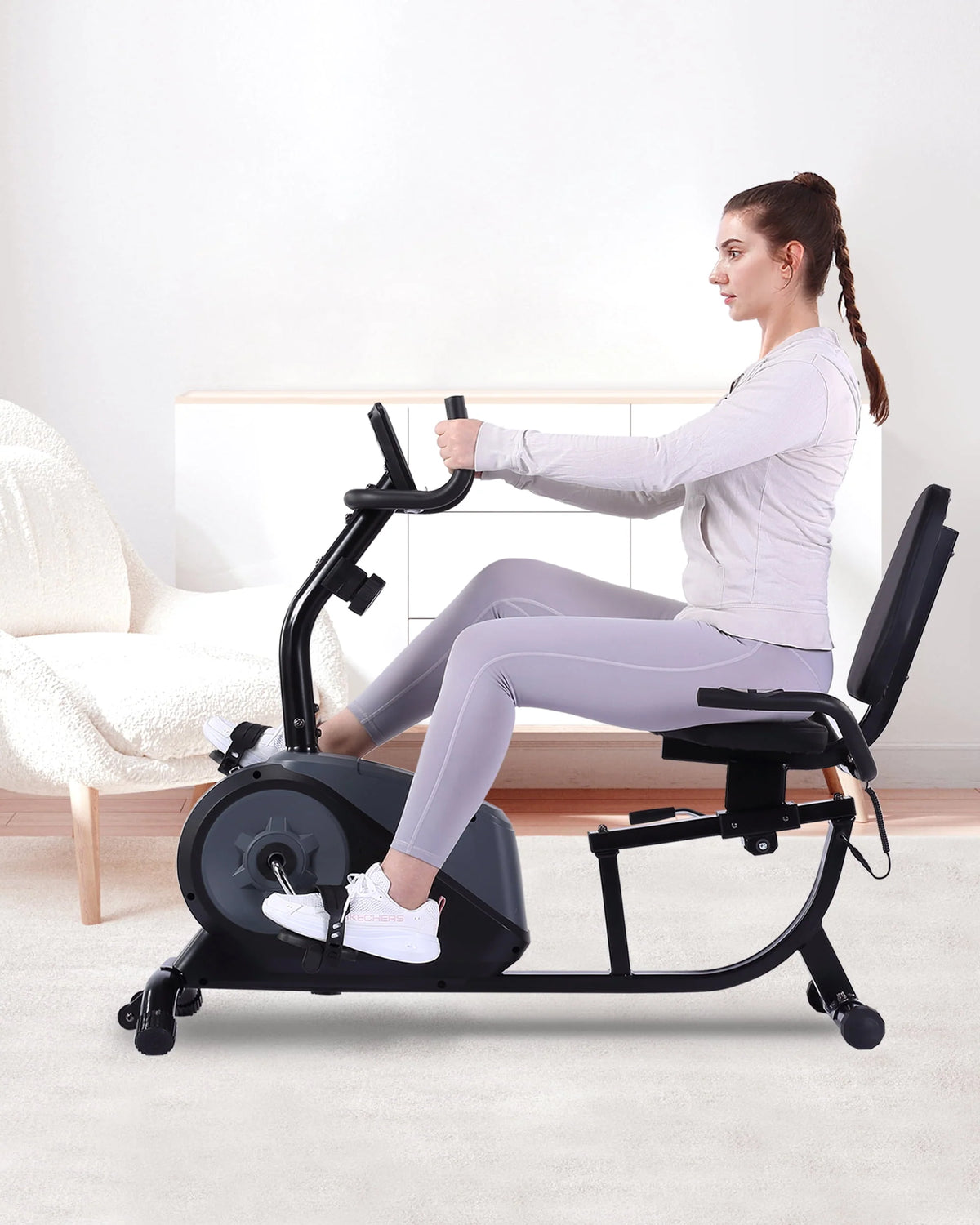 Recumbent Exercise Bike with 16 Levels Resistance 350 lb Weight Capacity Y764169