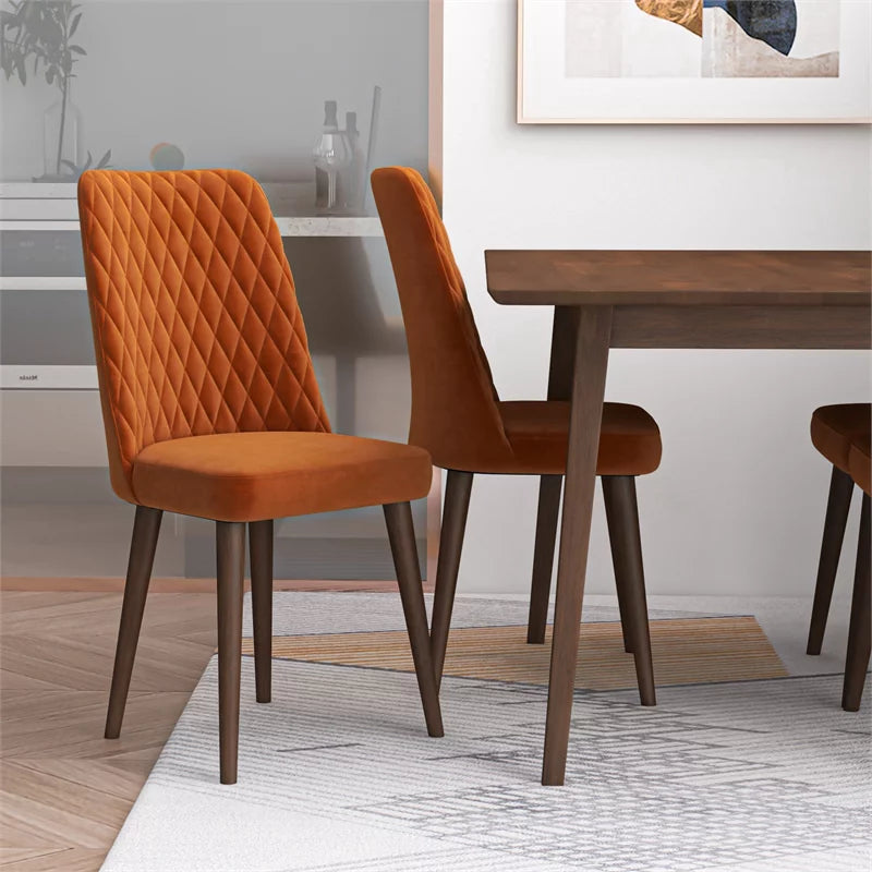 Solid Wood Walnut Dining Table and 4 Chair Set L277229