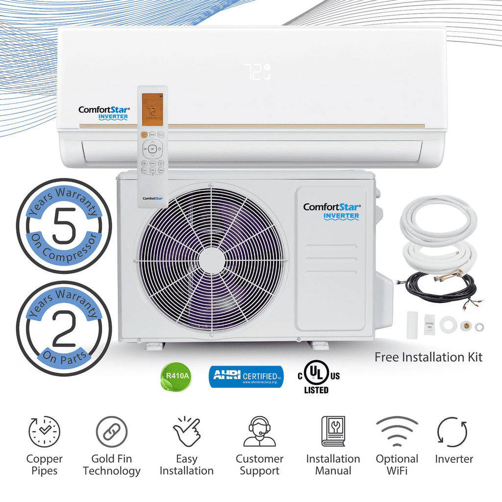 12,000 BTU 21 SEER2 Ductless Mini-Split Air Conditioner Full Set 110V R8533