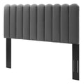 Twin Size Velvet Dark Grey Headboard D6090
