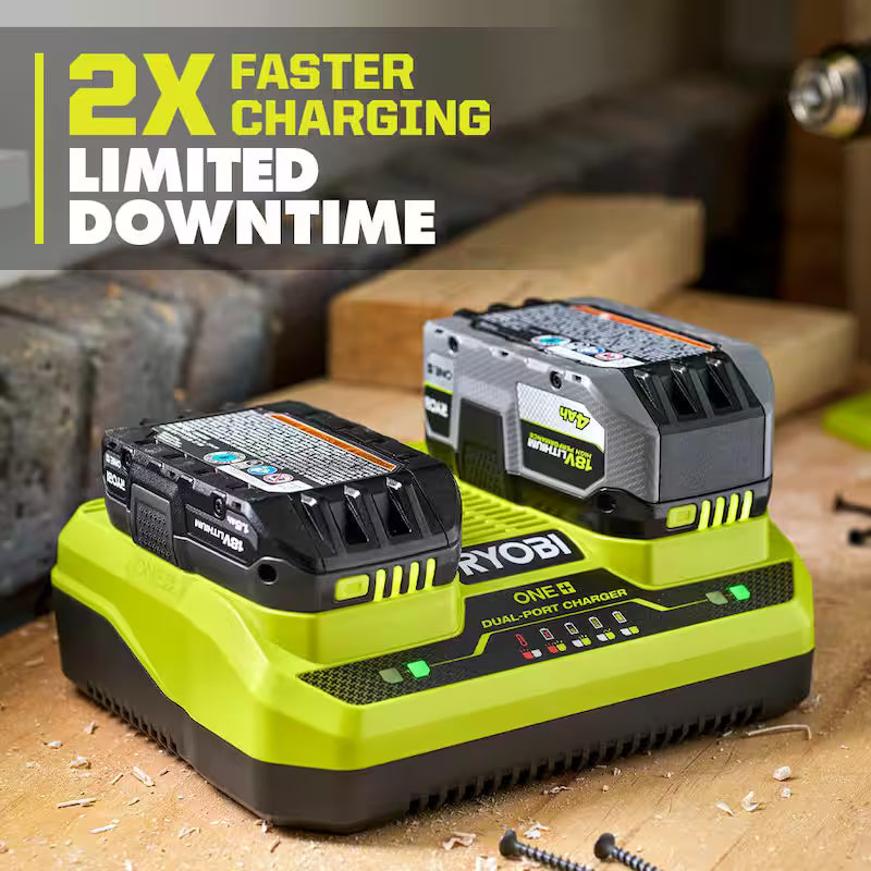 18V 4.0 Ah and 2.0 Ah Batteries and Dual-Port Charger Starter Kit Q491132