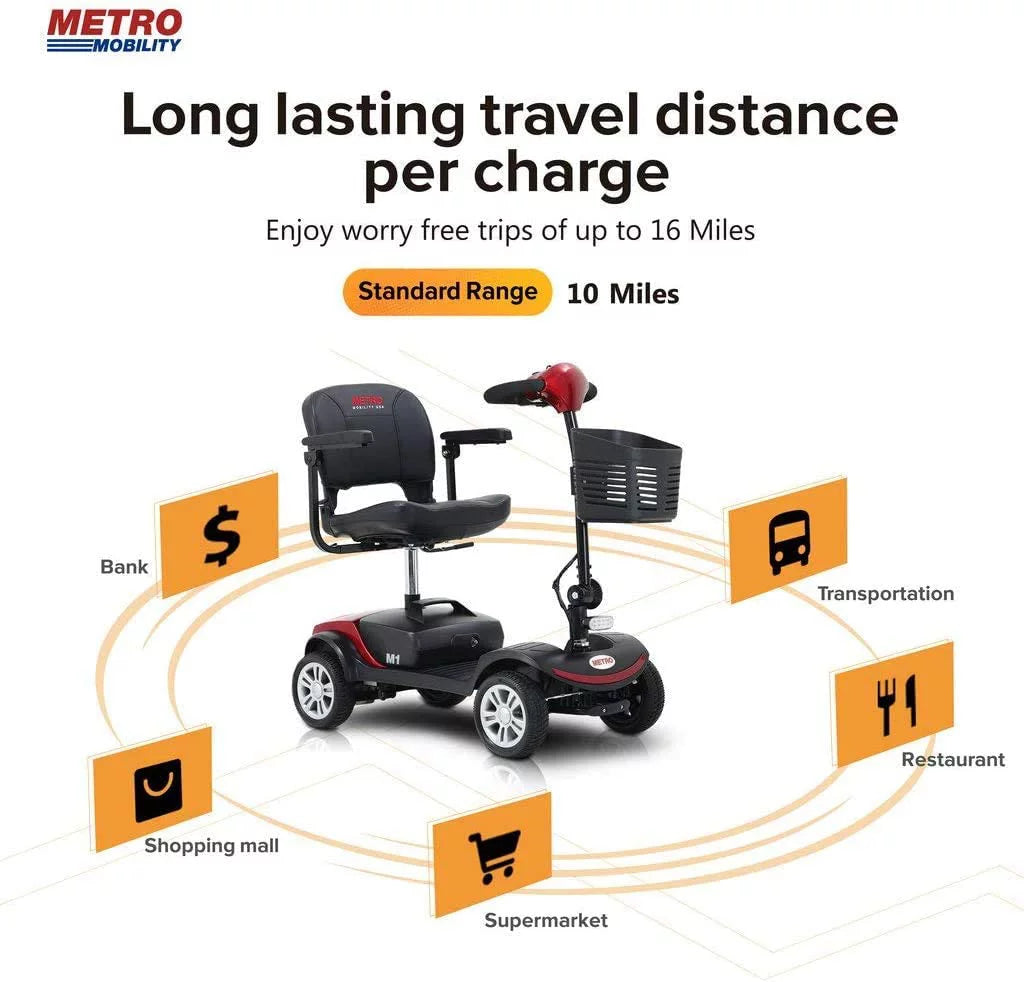 Folding 4 Wheel Scooter Red S36615