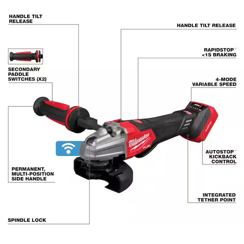 18V Lithium-Ion Brushless Cordless 4-1/2 in./5 in. Braking Grinder R3117