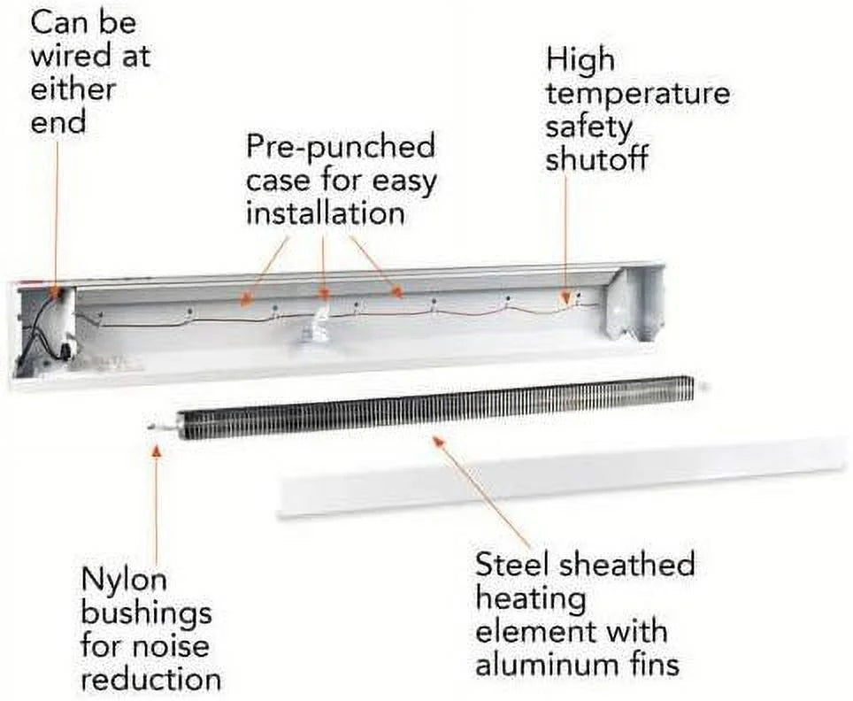 500 Watts 30 In Electric Baseboard Heaters E84714