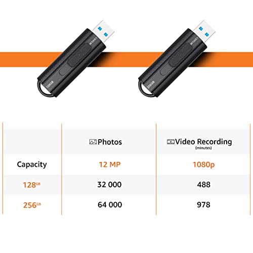 128 GB USB 3.1 Flash Drive, Black Q650