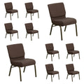 Dark Brown Fabric Stackable Church Chair N121954