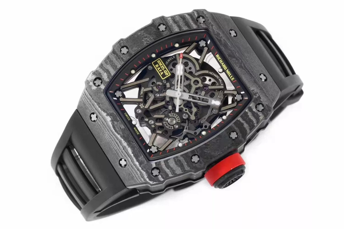 Black Bezel Red Markers Black Rubber Strap S618454