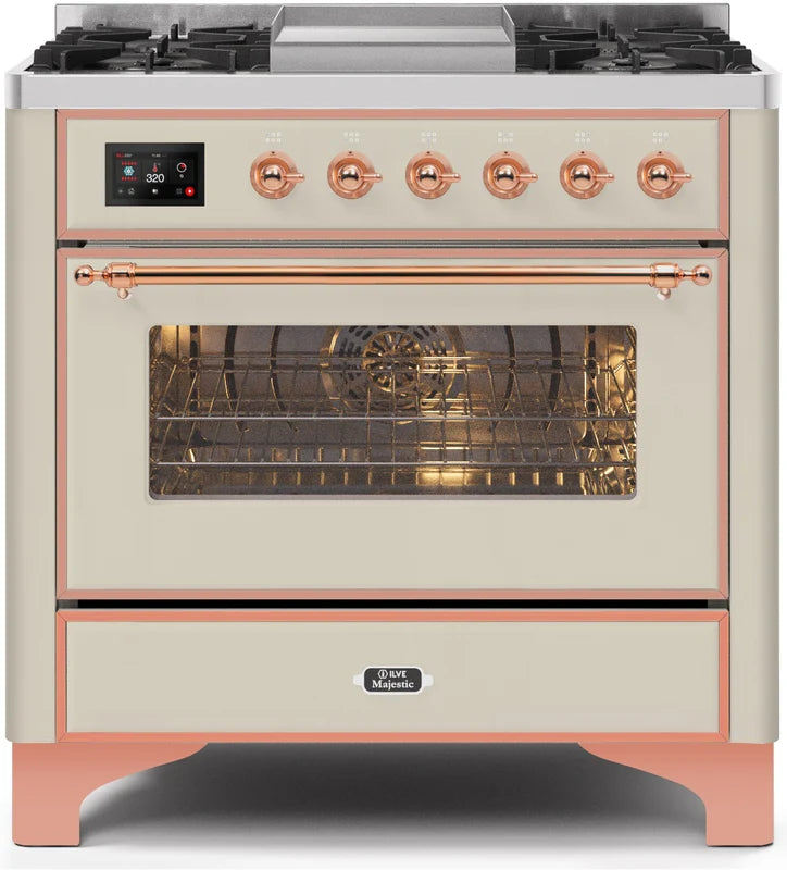 Antique White Dual Fuel Natural Gas Range C12689