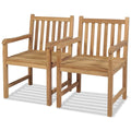 2 pcs Solid Teak Wood Patio Chairs B7443